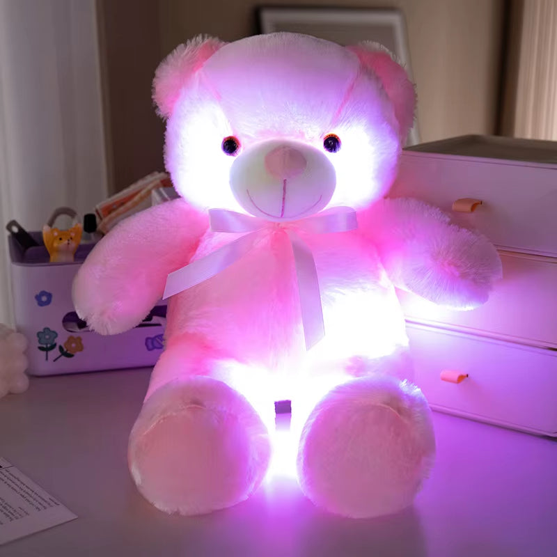 Colorful Glowing Bear Plush Toy Luminous Creative Light up LED Teddy Bear 