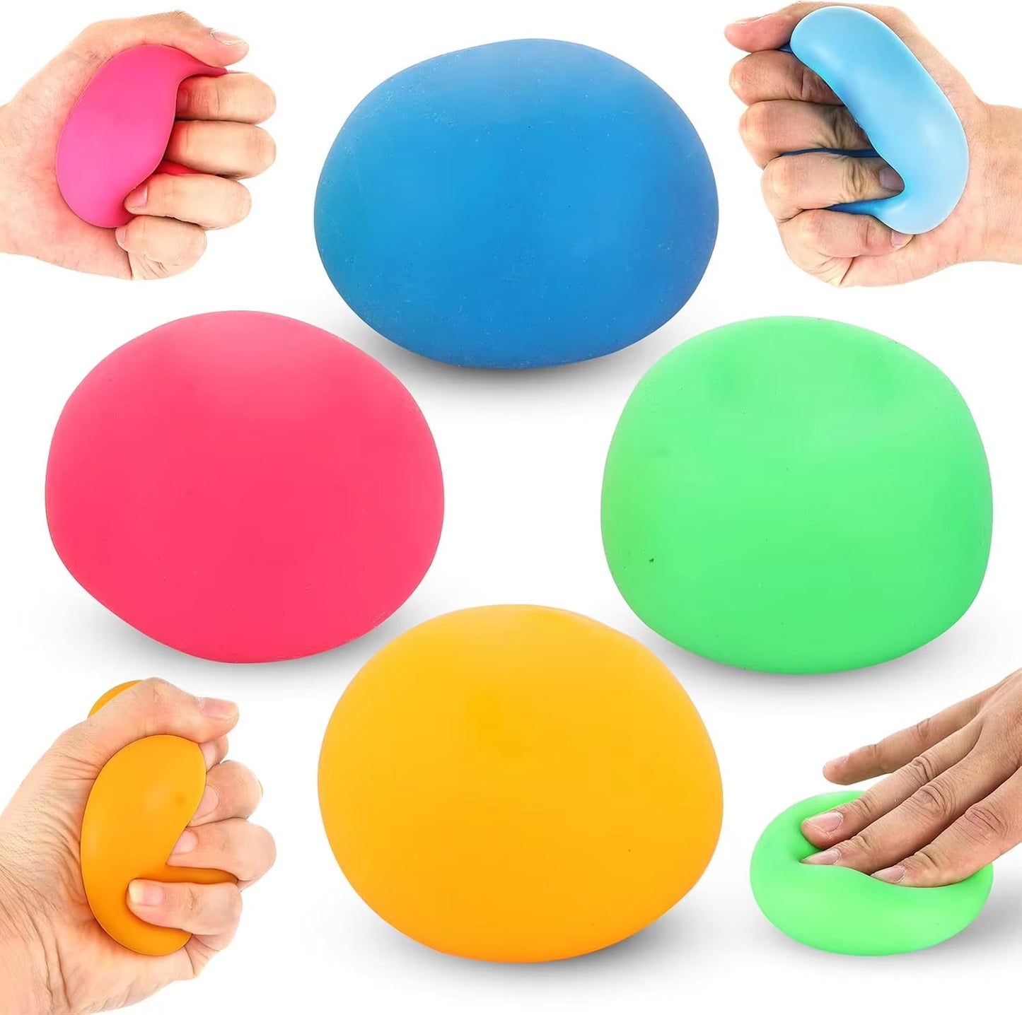 Squishy Stress Balls Resistance Fidget Toys Rebound Pinch Squeeze Ball Sensory Stress Relief Hand Therapy Toys for Kids Adults