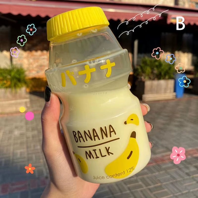 480Ml Plastic Water Bottle Tour Drinking Bottles Shaker Yakult Shape Cute Kawaii Milk Carton for Travel