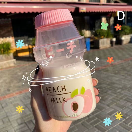 480Ml Plastic Water Bottle Tour Drinking Bottles Shaker Yakult Shape Cute Kawaii Milk Carton for Travel