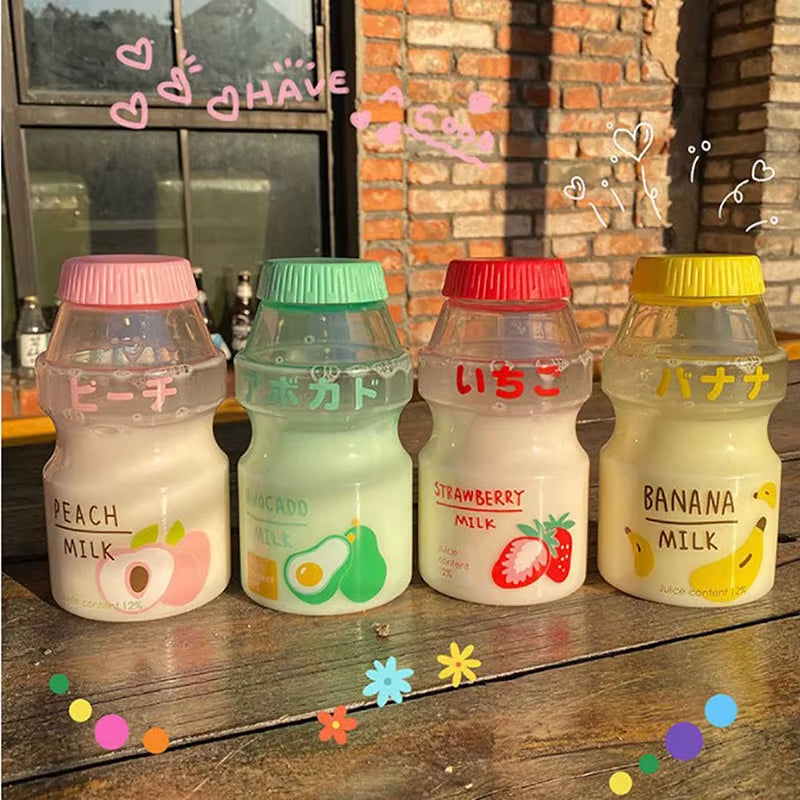 480Ml Plastic Water Bottle Tour Drinking Bottles Shaker Yakult Shape Cute Kawaii Milk Carton for Travel