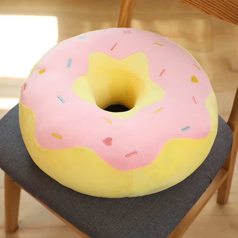 38/58Cm New Donut Plush Pillow like Real Fantastic Ring Shaped Food Plush Soft Creative Seat Cushion Head Pillow Floor Decor