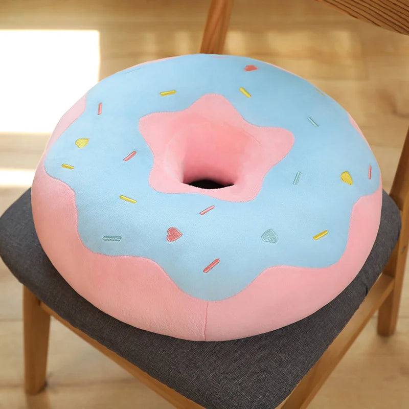 38/58Cm New Donut Plush Pillow like Real Fantastic Ring Shaped Food Plush Soft Creative Seat Cushion Head Pillow Floor Decor