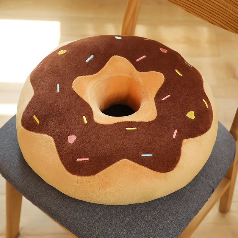 38/58Cm New Donut Plush Pillow like Real Fantastic Ring Shaped Food Plush Soft Creative Seat Cushion Head Pillow Floor Decor