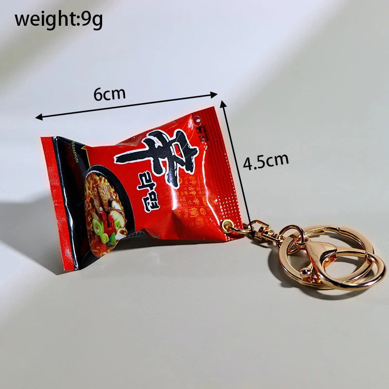 Instant Noodles Keychain Mini Snack Pendant Bag