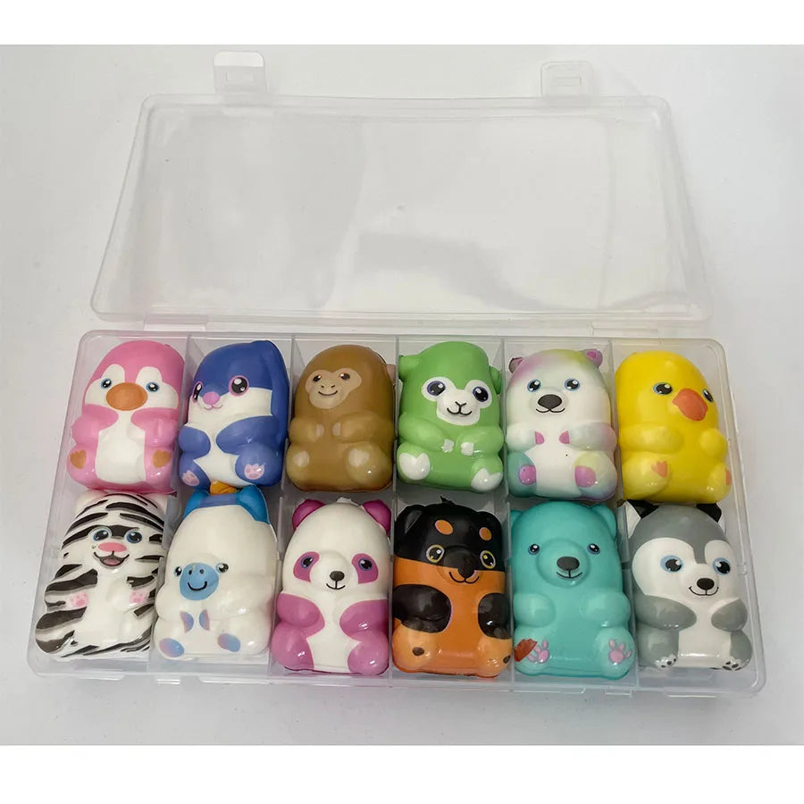 6/12PCS Mini Kawaii Cute Stress Relief Squeeze Toys Slow Rising Squishies Toys Carnival Goodie Bag Stuffers