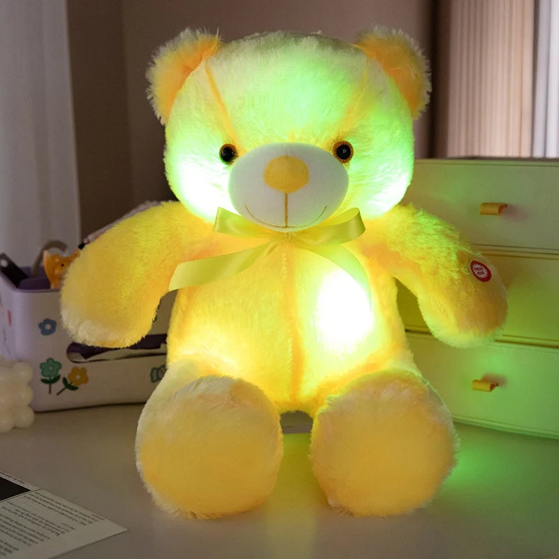 Colorful Glowing Bear Plush Toy Luminous Creative Light up LED Teddy Bear 