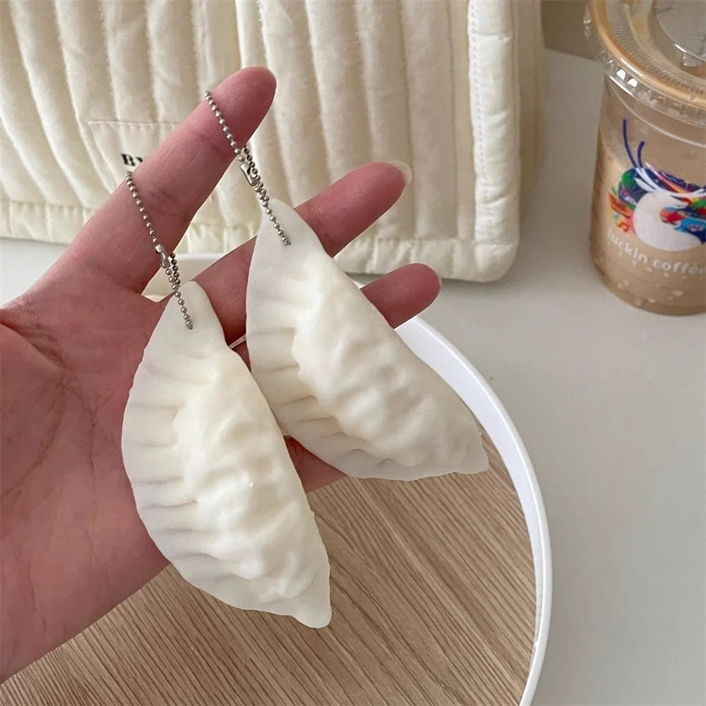 Squishy Toy Simulated Dumpling Squeeze Toy Slow Rebound Fidget Toys Key Chain Simulated Food Stress Relief Sensory Toys