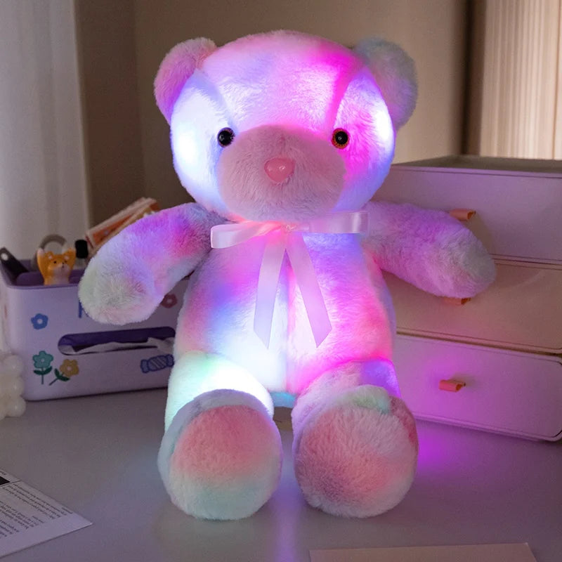 Colorful Glowing Bear Plush Toy Luminous Creative Light up LED Teddy Bear 