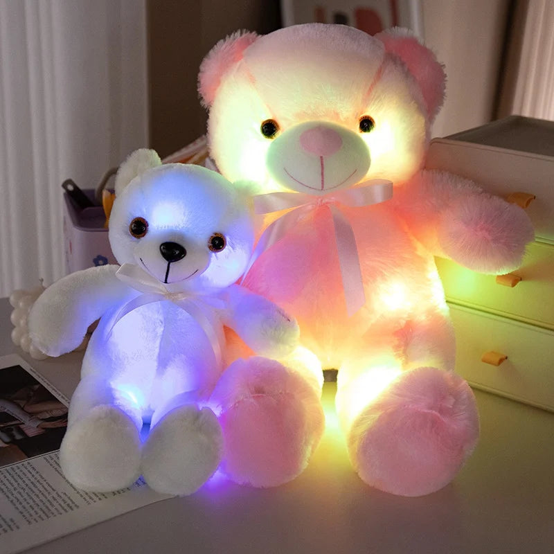 Colorful Glowing Bear Plush Toy Luminous Creative Light up LED Teddy Bear 