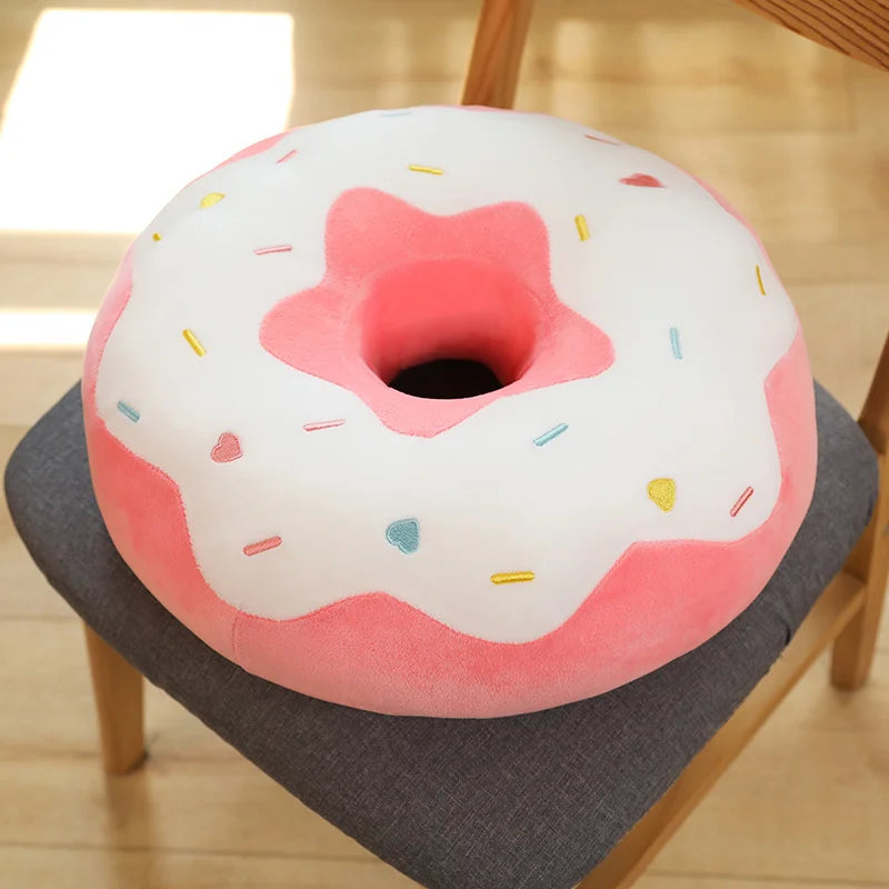 38/58Cm New Donut Plush Pillow like Real Fantastic Ring Shaped Food Plush Soft Creative Seat Cushion Head Pillow Floor Decor