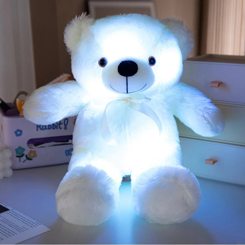 Colorful Glowing Bear Plush Toy Luminous Creative Light up LED Teddy Bear 