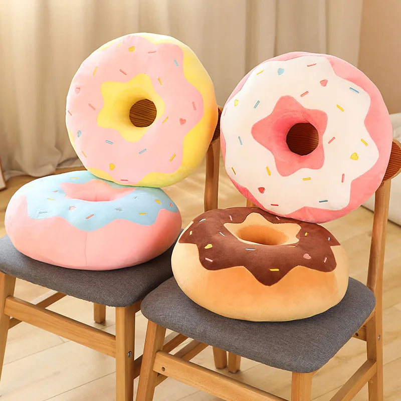 38/58Cm New Donut Plush Pillow like Real Fantastic Ring Shaped Food Plush Soft Creative Seat Cushion Head Pillow Floor Decor