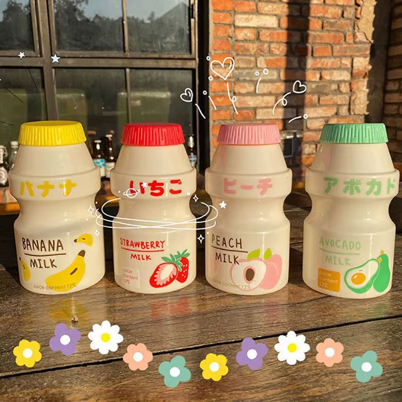 480Ml Plastic Water Bottle Tour Drinking Bottles Shaker Yakult Shape Cute Kawaii Milk Carton for Travel