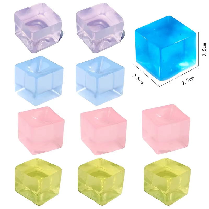 Squishy Ice Cube Fidget anti Stress Squeeze Toy Kids Adults Party Gifts Decompression Autism ADHD Sensory Anxiety Therapy