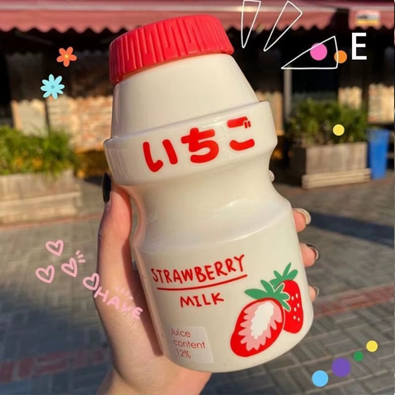 480Ml Plastic Water Bottle Tour Drinking Bottles Shaker Yakult Shape Cute Kawaii Milk Carton for Travel