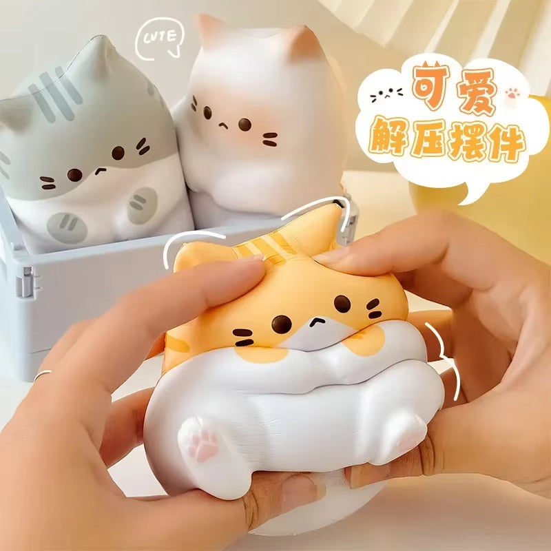 New Cat Stress Relief Squishy Toy PU Slow Rising Squeeze Antistress Ball Cartoon Table Ornaments Squishy Stress Reliever Toys