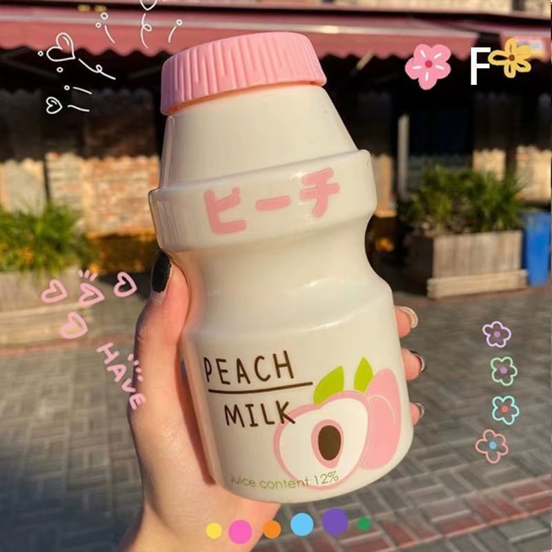 480Ml Plastic Water Bottle Tour Drinking Bottles Shaker Yakult Shape Cute Kawaii Milk Carton for Travel